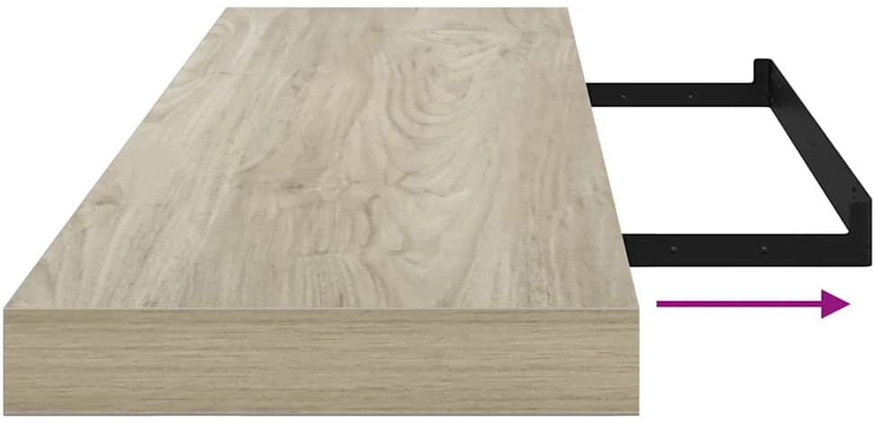 Pakabinamos lentynos, 4vnt., ąžuolo spalvos, 90x23,5x3,8cm, MDF