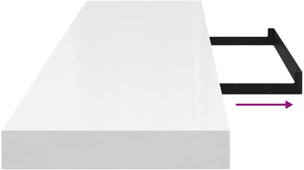 Pakabinamos lentynos, 4vnt., baltos, 120x23,5x3,8cm, MDF