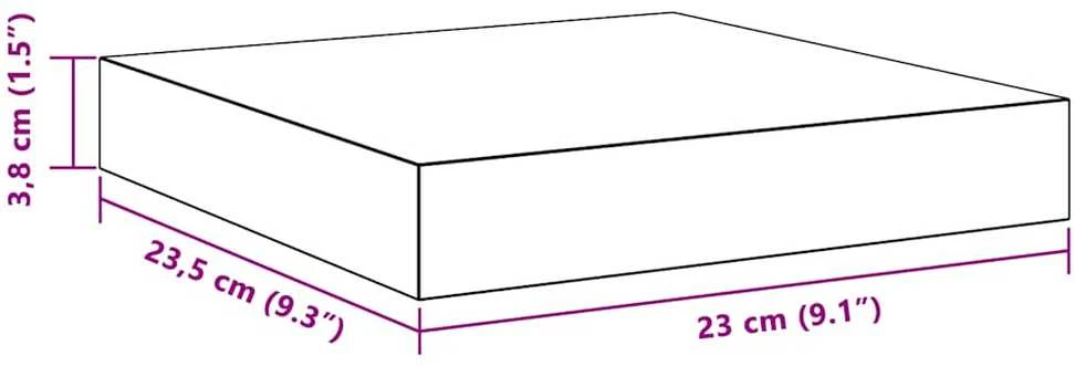 Pakabinamos lentynos, 4vnt., baltos, 23x23,5x3,8cm, MDF