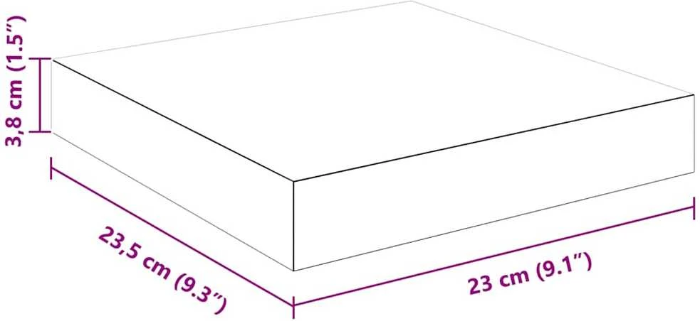 Pakabinamos lentynos, 4vnt., baltos, 23x23,5x3,8cm, MDF