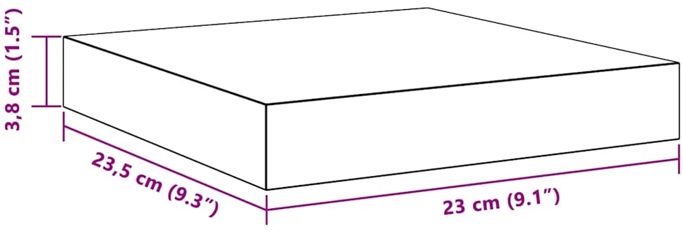 Pakabinamos lentynos, 4vnt., baltos, 23x23,5x3,8cm, MDF