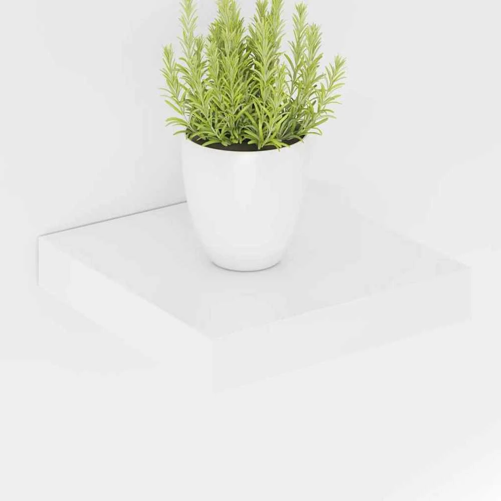 Pakabinamos lentynos, 4vnt., baltos, 23x23,5x3,8cm, MDF