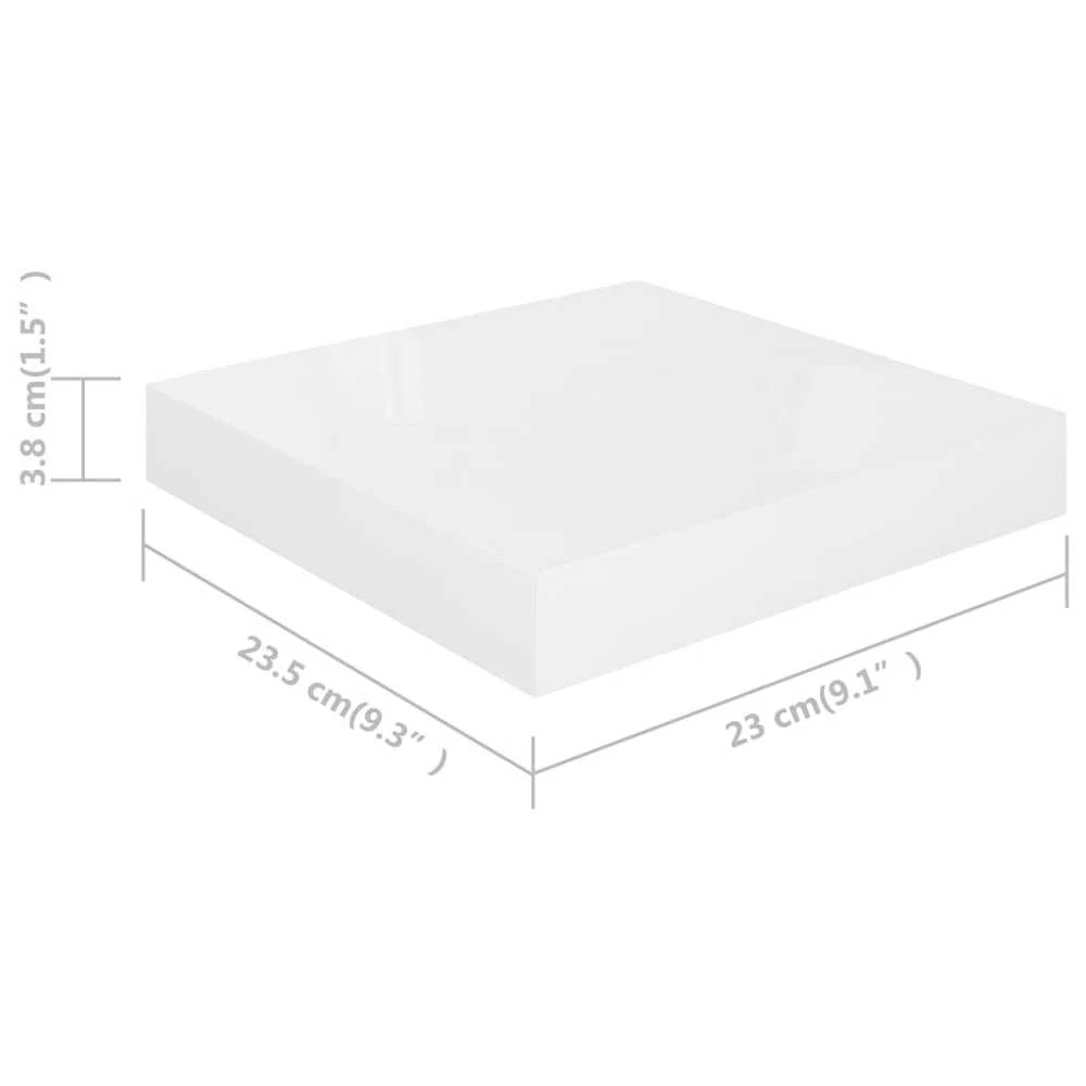 Pakabinamos lentynos, 4vnt., baltos, 23x23,5x3,8cm, MDF