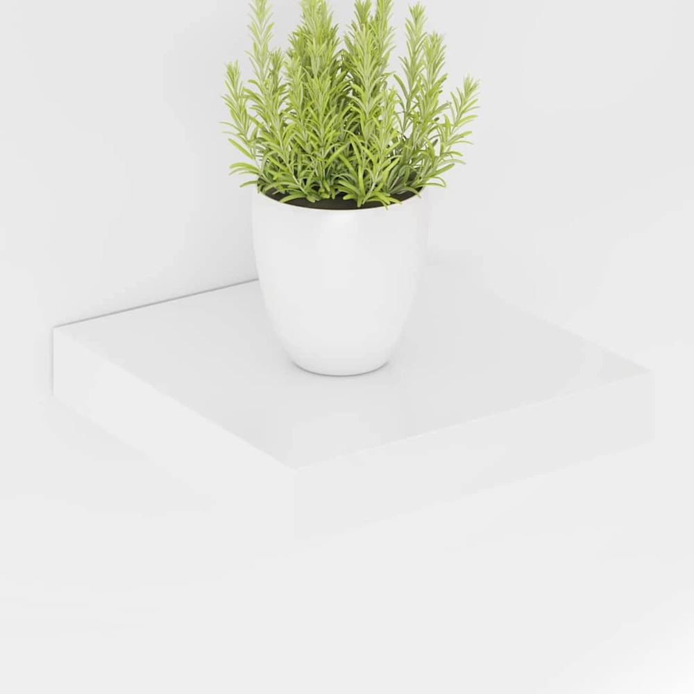 Pakabinamos lentynos, 4vnt., baltos, 23x23,5x3,8cm, MDF
