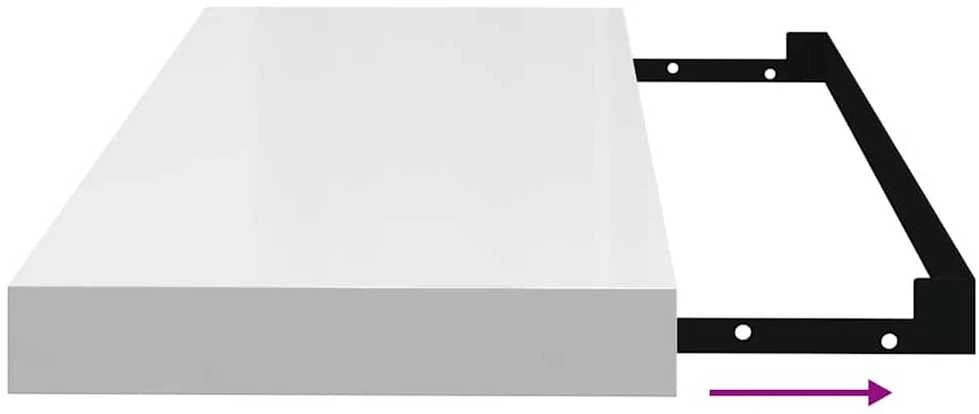 Pakabinamos lentynos, 4vnt., baltos, 60x23,5x3,8cm, MDF