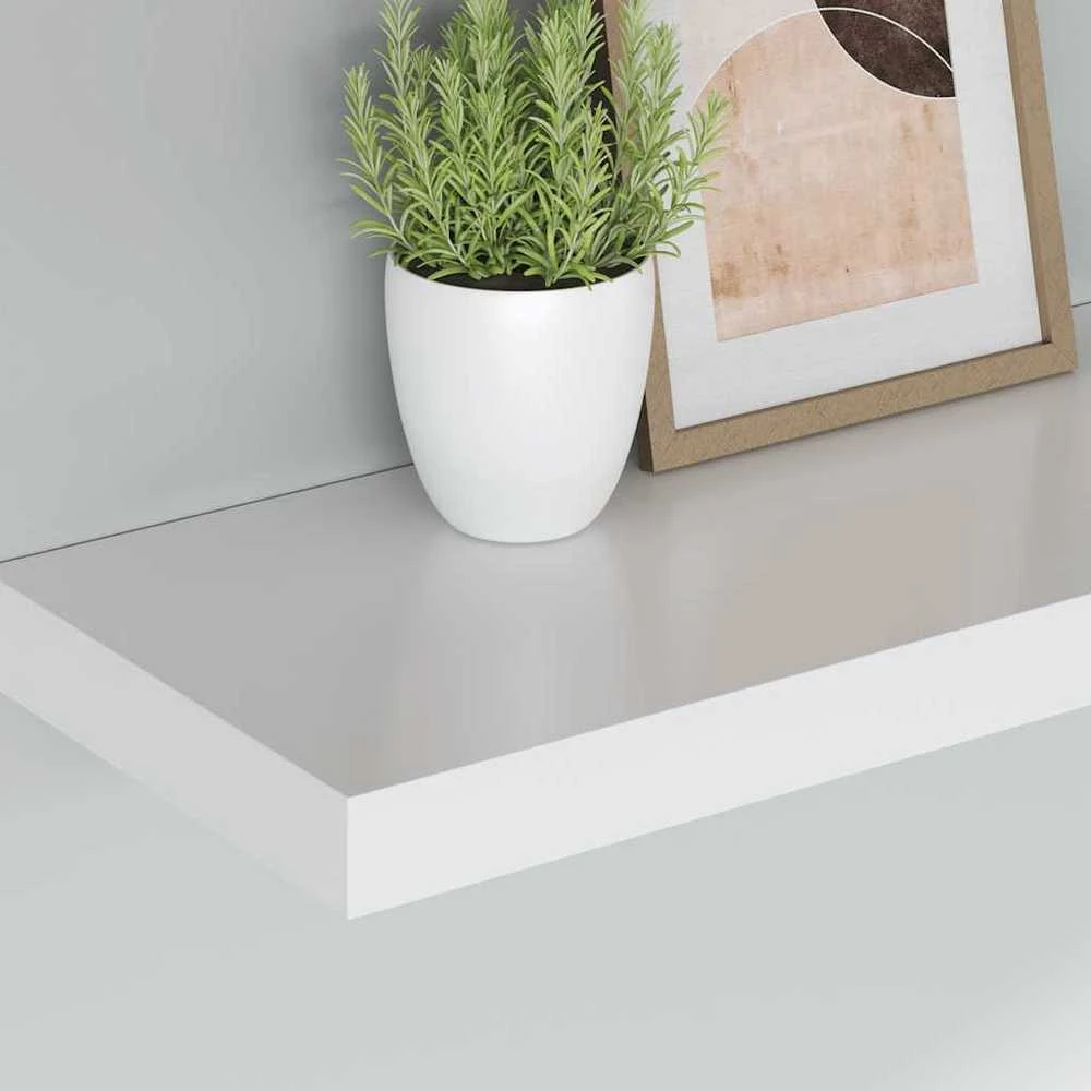 Pakabinamos lentynos, 4vnt., baltos, 60x23,5x3,8cm, MDF