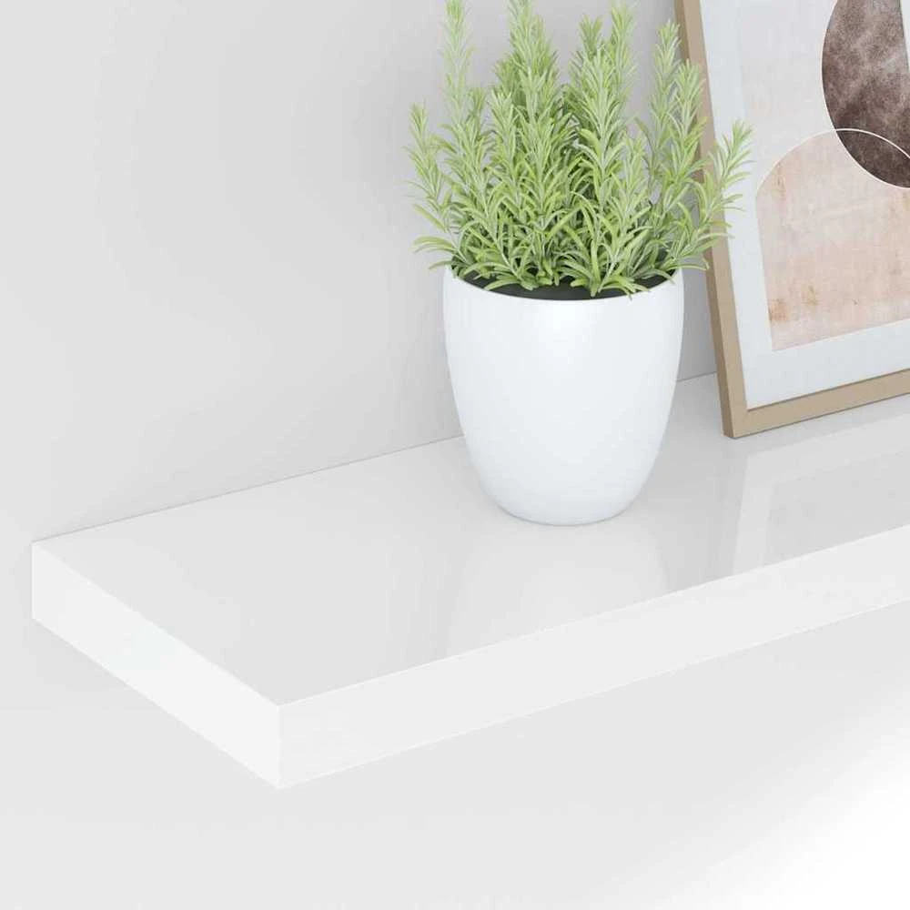 Pakabinamos lentynos, 4vnt., baltos, 80x23,5x3,8cm, MDF