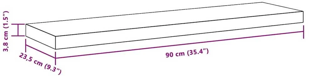 Pakabinamos lentynos, 4vnt., baltos, 90x23,5x3,8cm, MDF