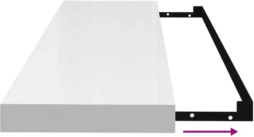 Pakabinamos lentynos, 4vnt., baltos, 90x23,5x3,8cm, MDF