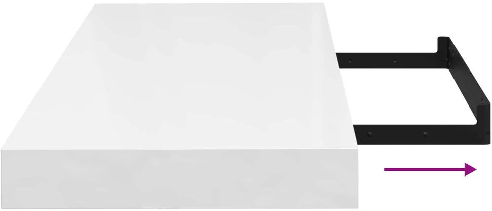 Pakabinamos lentynos, 4vnt., baltos, 90x23,5x3,8cm, MDF