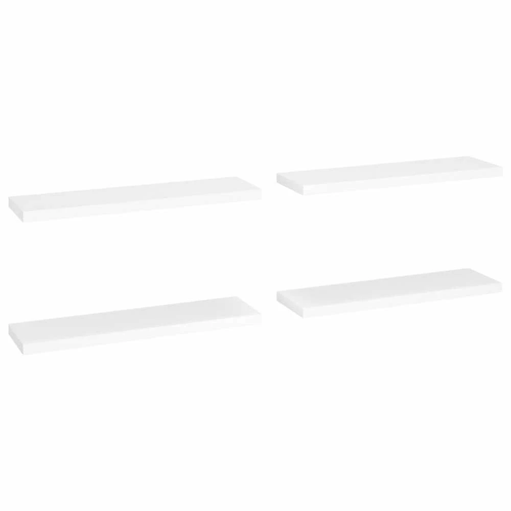 Pakabinamos lentynos, 4vnt., baltos, 90x23,5x3,8cm, MDF