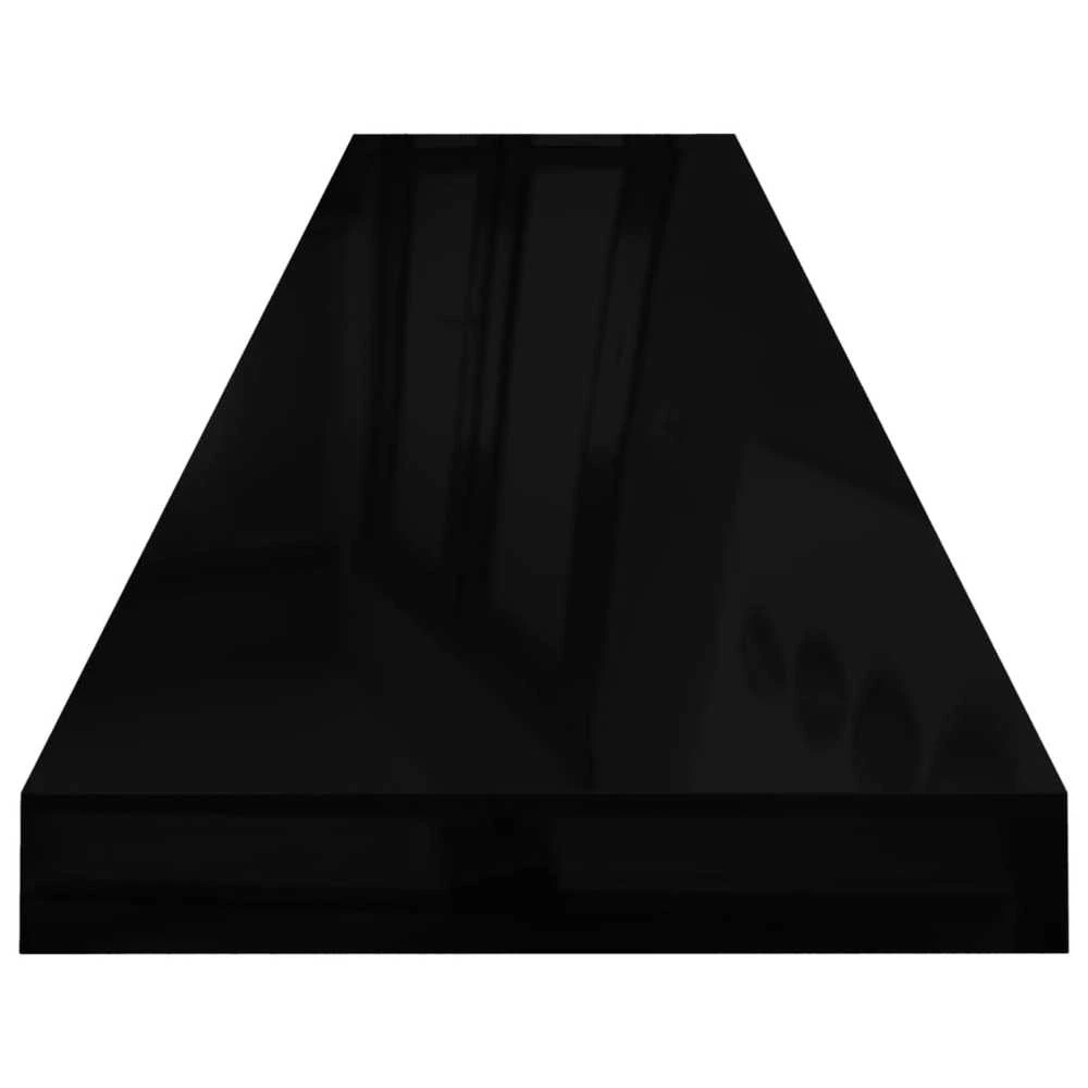 Pakabinamos lentynos, 4vnt., juodos, 120x23,5x3,8cm, MDF