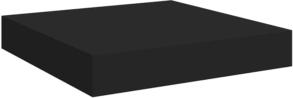 Pakabinamos lentynos, 4vnt., juodos, 23x23,5x3,8cm, MDF