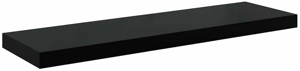 Pakabinamos lentynos, 4vnt., juodos, 80x23,5x3,8cm, MDF