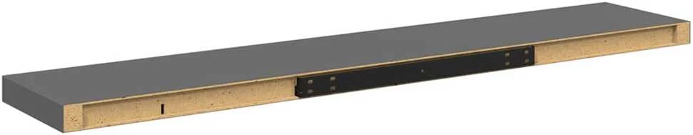 Pakabinamos lentynos, 4vnt., pilkos, 120x23,5x3,8cm, MDF