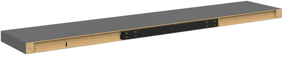 Pakabinamos lentynos, 4vnt., pilkos, 120x23,5x3,8cm, MDF