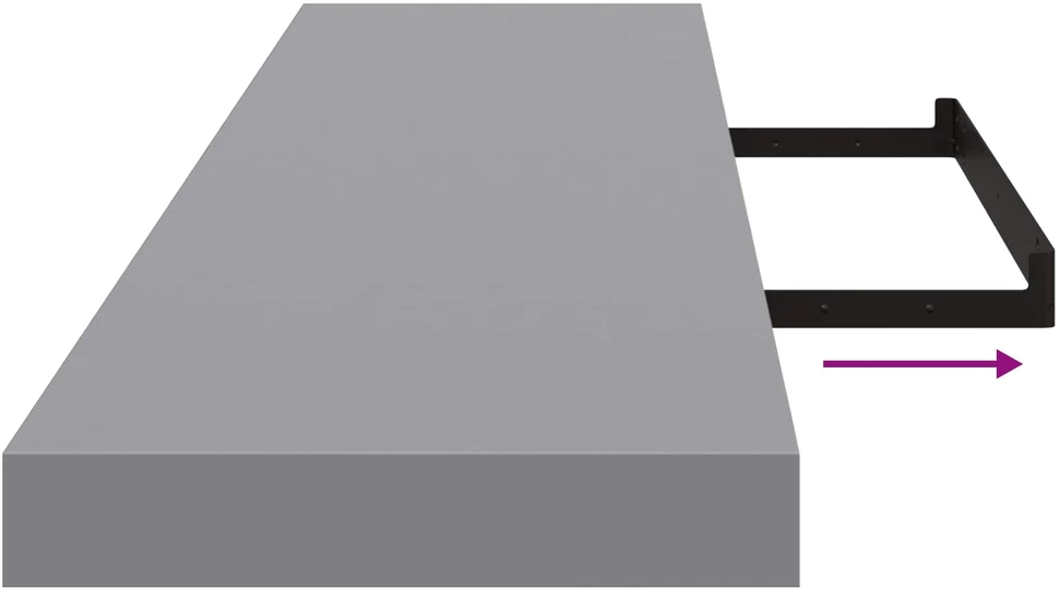 Pakabinamos lentynos, 4vnt., pilkos, 120x23,5x3,8cm, MDF