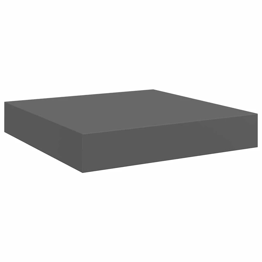 Pakabinamos lentynos, 4vnt., pilkos, 23x23,5x3,8cm, MDF