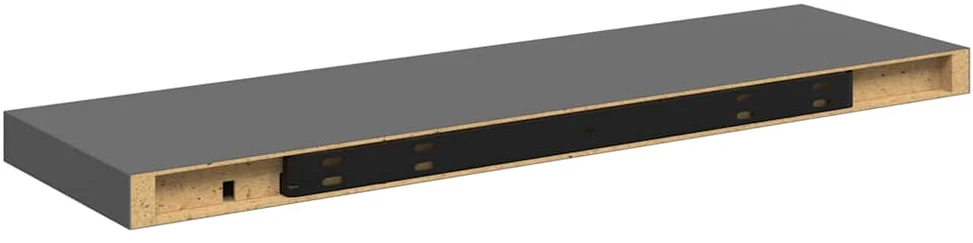 Pakabinamos lentynos, 4vnt., pilkos, 80x23,5x3,8cm, MDF