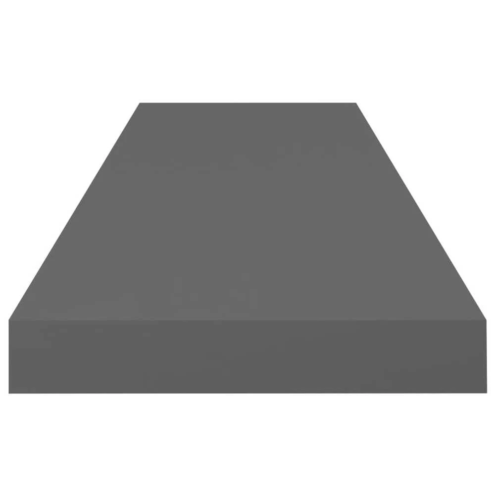 Pakabinamos lentynos, 4vnt., pilkos, 80x23,5x3,8cm, MDF