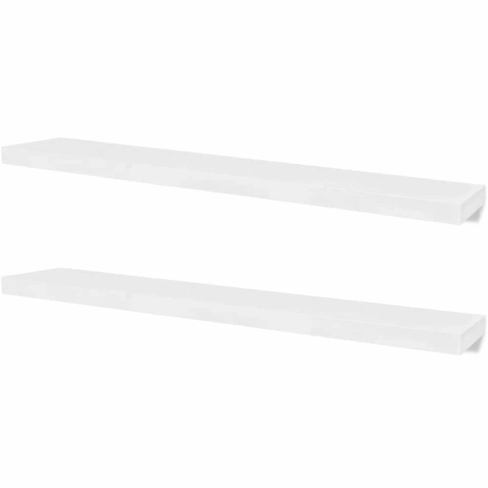 Pakabinamos sieninės eksponavimo lentynos, 2vnt., baltos spalvos, MDF