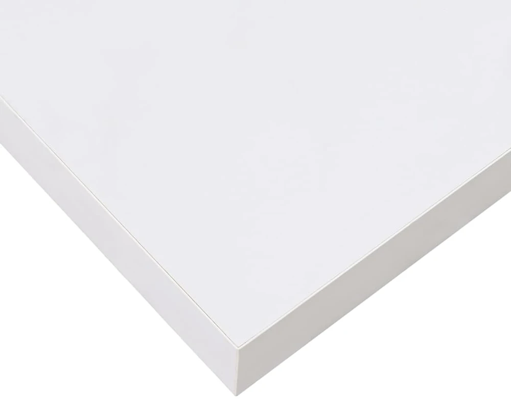 Pakabinamos sieninės lentynos, 2vnt., baltos, 40x23x3,8cm, MDF