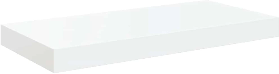 Pakabinamos sieninės lentynos, 2vnt., baltos, 50x23x3,8cm, MDF