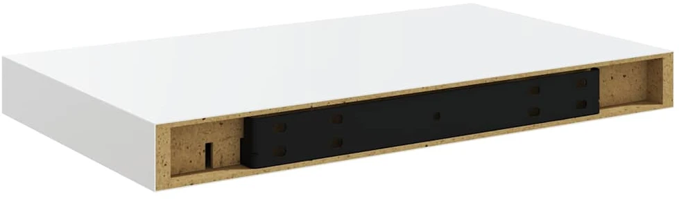 Pakabinamos sieninės lentynos, 2vnt., baltos, 40x23x3,8cm, MDF