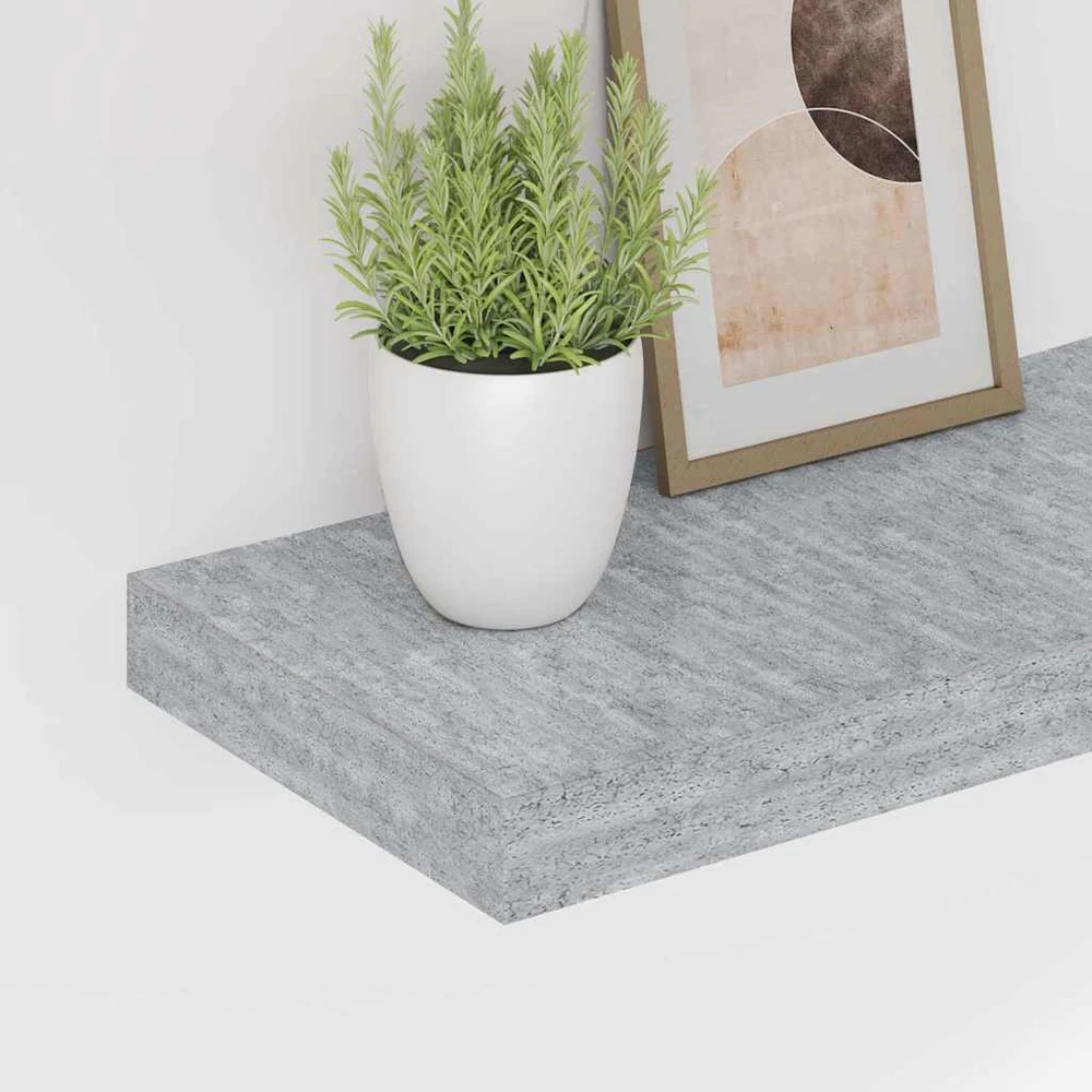 Pakabinamos sieninės lentynos, 2vnt., pilkos, 50x23x3,8cm, MDF