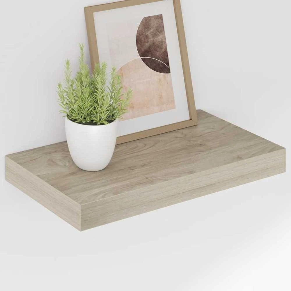 Pakabinamos sieninės lentynos, 4vnt., ąžuolo, 40x23x3,8cm, MDF