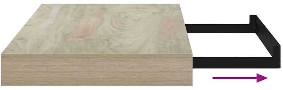Pakabinamos sieninės lentynos, 4vnt., ąžuolo, 40x23x3,8cm, MDF