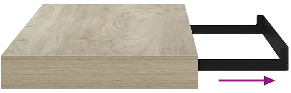 Pakabinamos sieninės lentynos, 4vnt., ąžuolo, 40x23x3,8cm, MDF