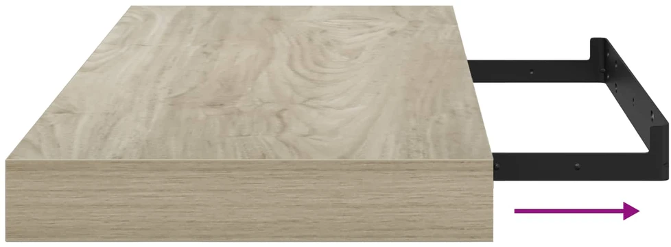 Pakabinamos sieninės lentynos, 4vnt., ąžuolo, 50x23x3,8cm, MDF