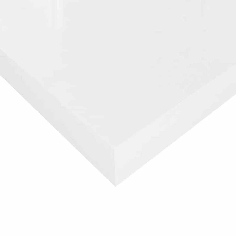 Pakabinamos sieninės lentynos, 4vnt., baltos, 50x23x3,8cm, MDF