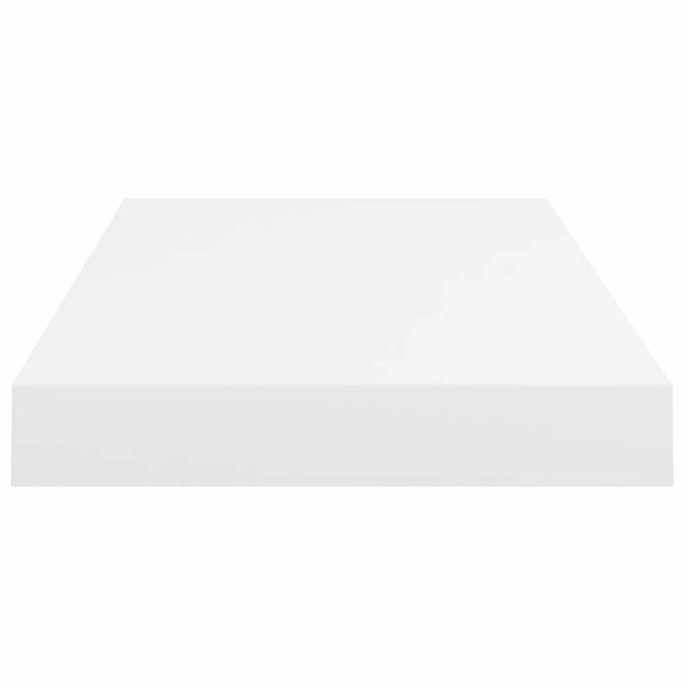 Pakabinamos sieninės lentynos, 4vnt., baltos, 50x23x3,8cm, MDF
