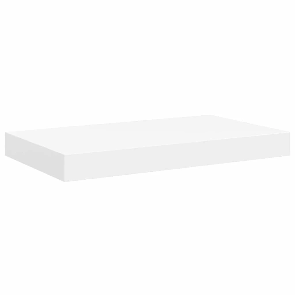 Pakabinamos sieninės lentynos, 4vnt., baltos, 50x23x3,8cm, MDF