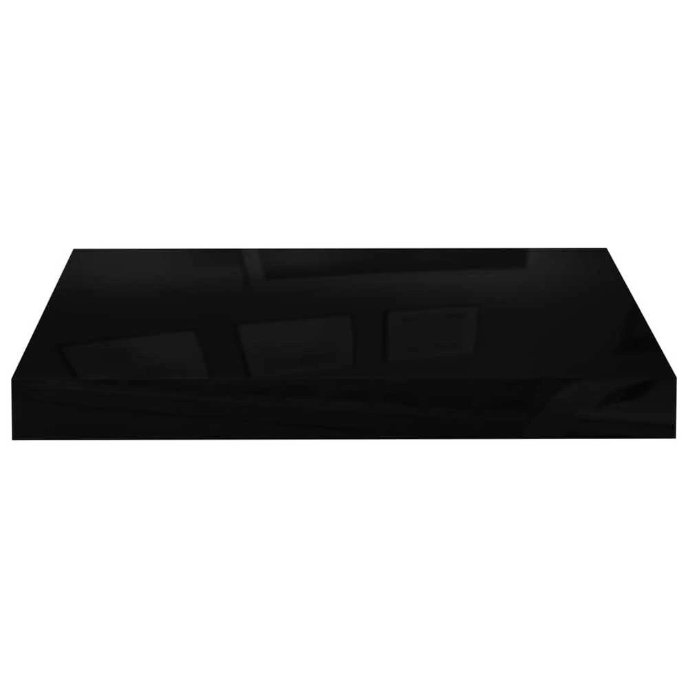 Pakabinamos sieninės lentynos, 4vnt., juodos, 40x23x3,8cm, MDF