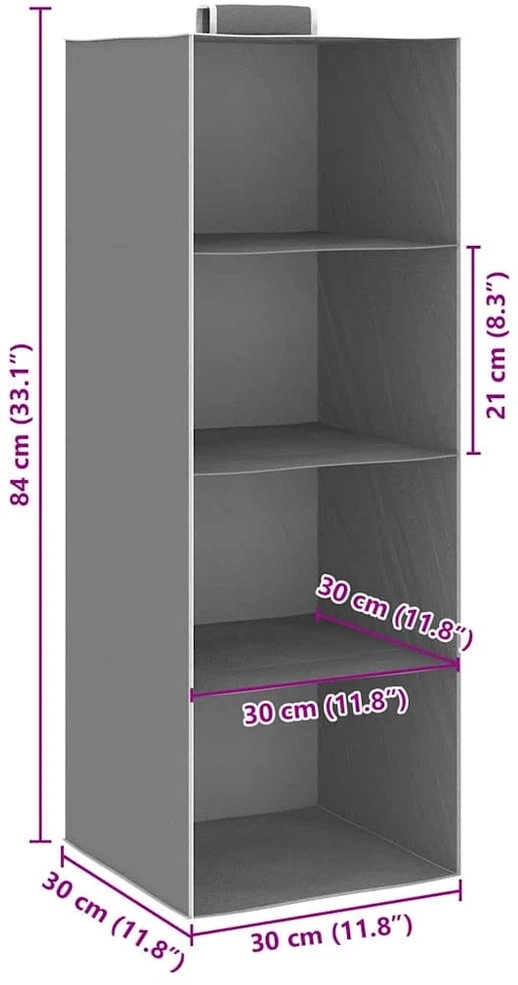 Pakabinamos spintos su 4 lentynomis, 2vnt., audinys