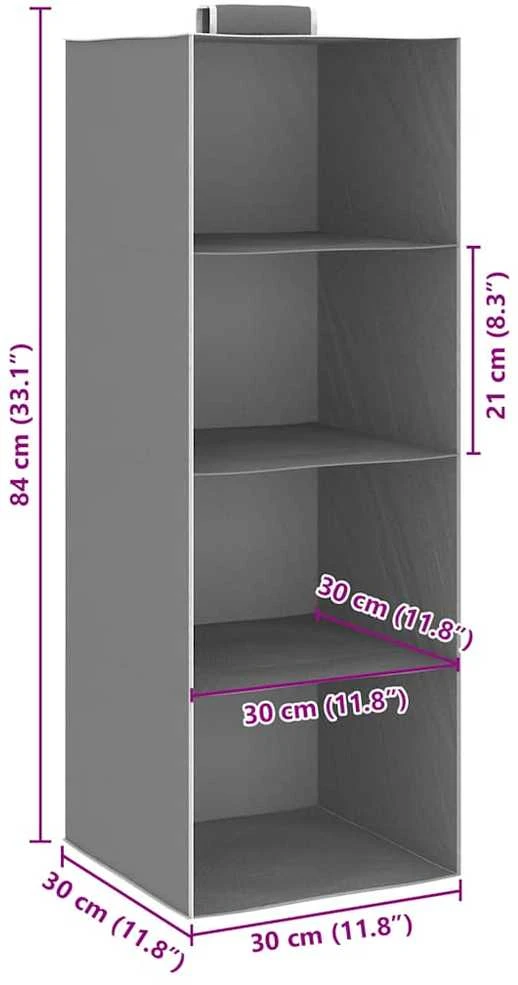 Pakabinamos spintos su 4 lentynomis, 2vnt., audinys