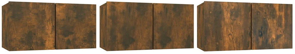 TV staliukas Pakabinamos televizoriaus spintelės, 3vnt., ąžuolo, 60x30x30cm