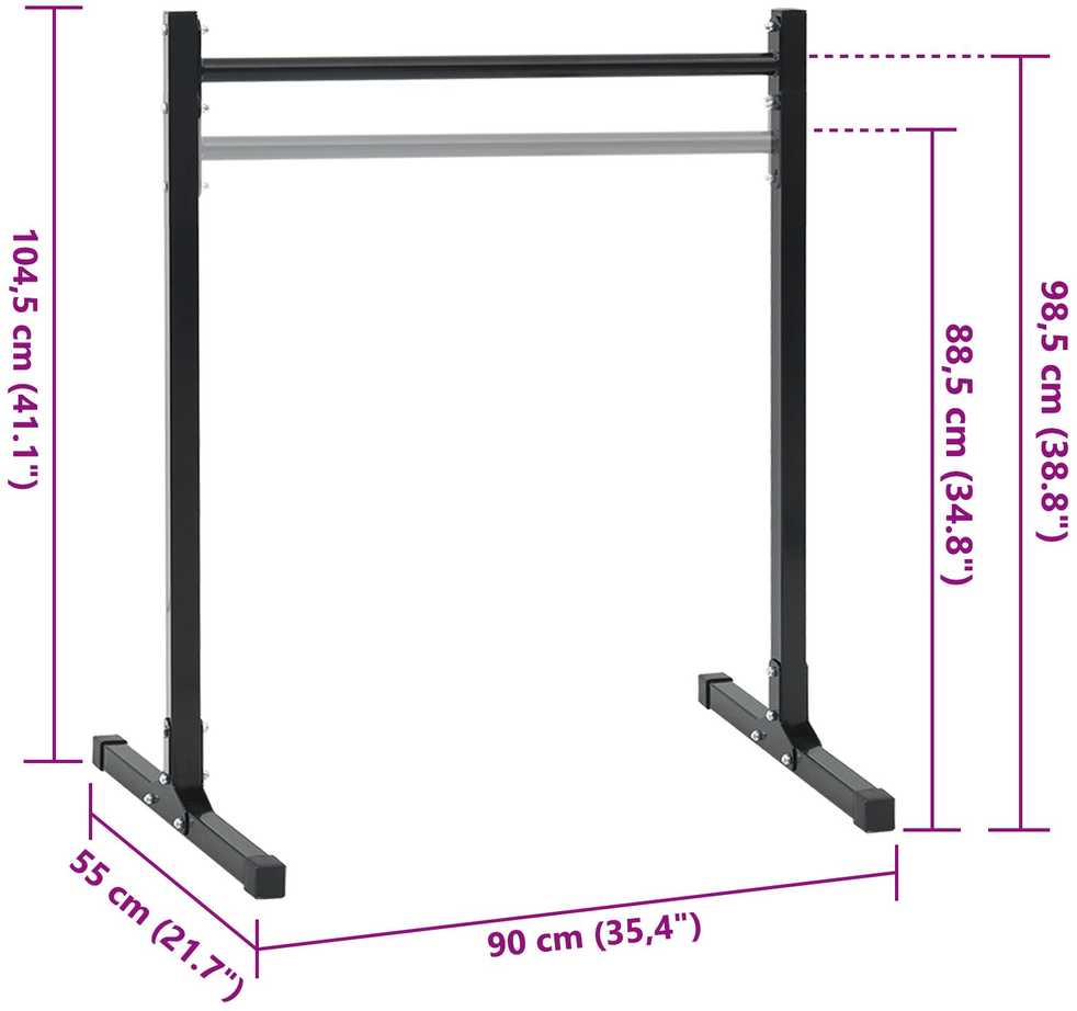 Dip stotis 2 vnt. Juoda 55 x 90 x 104.5 cm