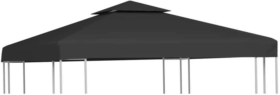Pakait. pavėsinės uždangalas, 310g/m², tams. pilkos sp., 3x3m