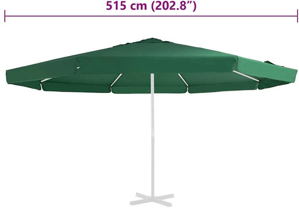 Pakaitinis audinys lauko skėčiui nuo saulės, žalias, 500cm