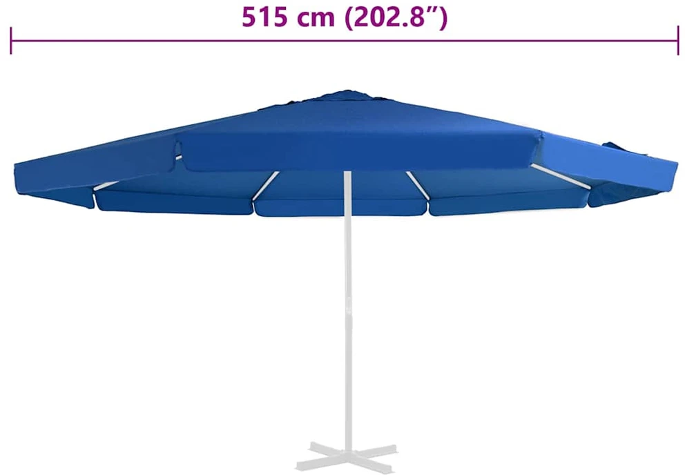 Pakaitinis audinys lauko skėčiui nuo saulės, mėlynas, 500cm