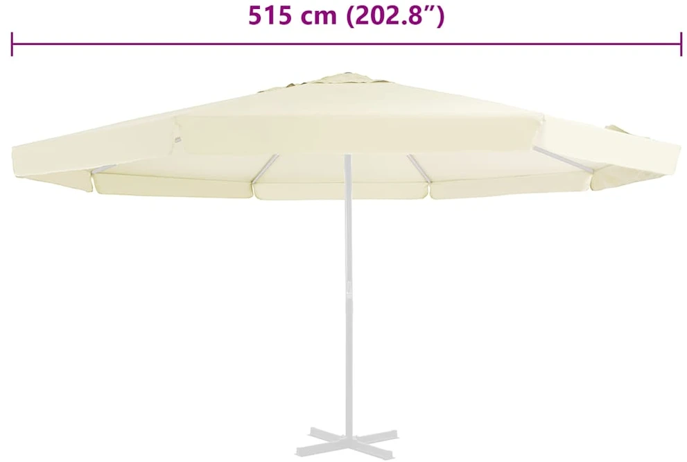 Pakaitinis audinys lauko skėčiui nuo saulės, smėlio, 500cm