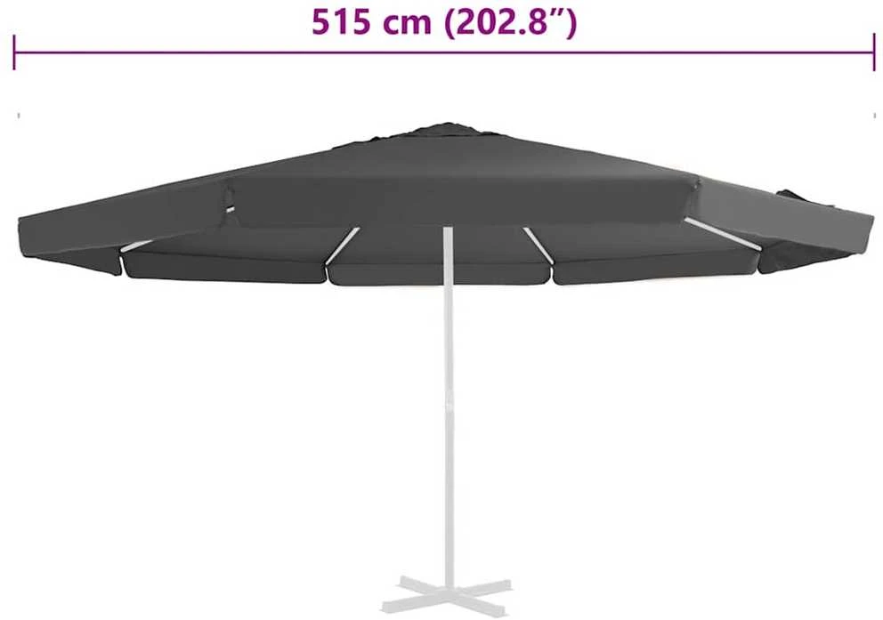 Pakaitinis audinys lauko skėčiui nuo saulės, antracito, 500cm