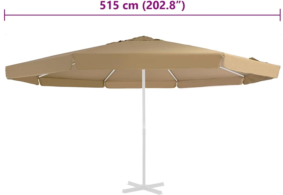 Pakaitinis audinys lauko skėčiui nuo saulės, taupe, 500cm