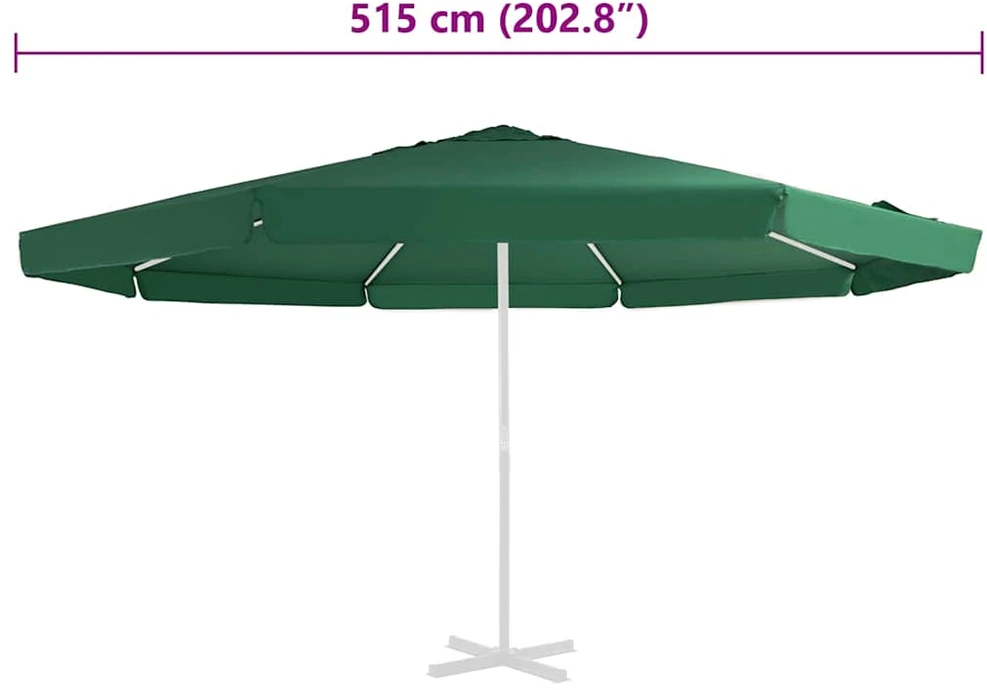 Pakaitinis audinys lauko skėčiui nuo saulės, žalias, 500cm