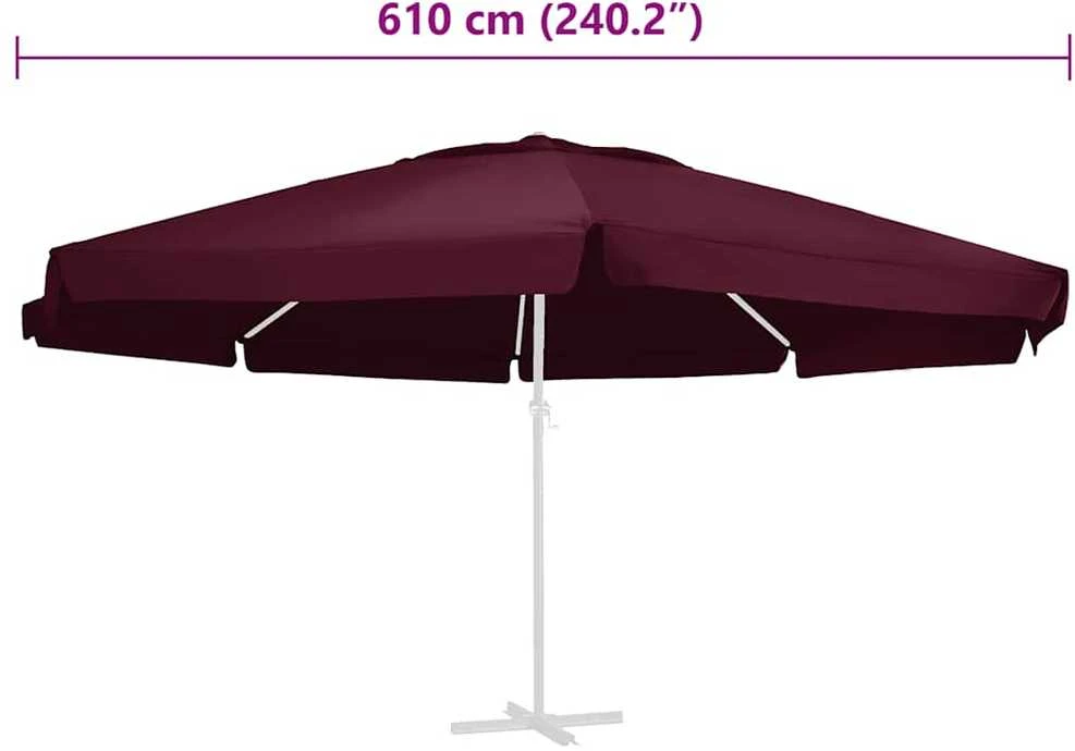 Pakaitinis audinys lauko skėčiui nuo saulės, raudonas, 610cm