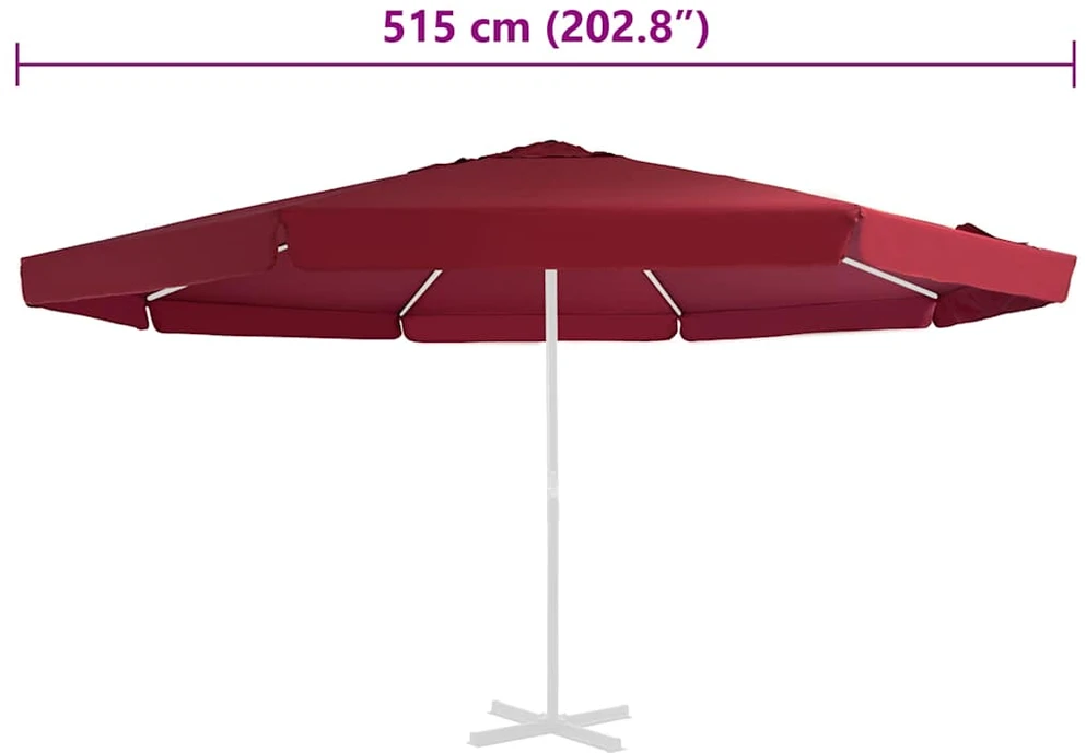 Pakaitinis audinys lauko skėčiui nuo saulės, raudonas, 500cm